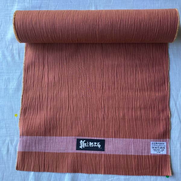 34_03 綿麻着尺反物 無地「テラコッタ」