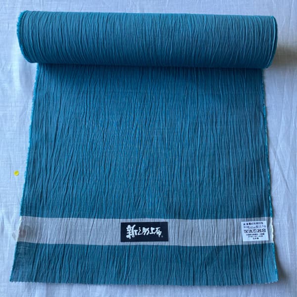 34_06  綿麻着尺反物 無地「セルリアンブルー」