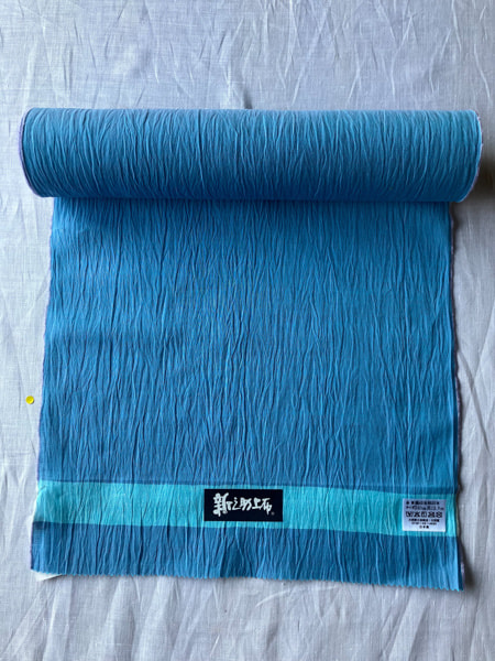 33_08  綿麻着尺反物 無地「空色」